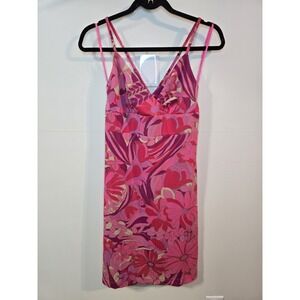 90s Y2K Sundress Floral Dress Pink Lavender Soft Girl Barbie Express Sz 7/8